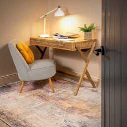 Loomed Pastel Multicolour Distressed Abstract Washable Non Slip Rug 80X150Cm - thumbnail 4