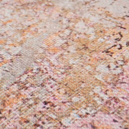 Loomed Pastel Multicolour Distressed Abstract Washable Non Slip Rug 80X150Cm - thumbnail 5