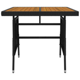 Walplus 3 Piece Outdoor Dining Set Poly Rattan Black - thumbnail 7
