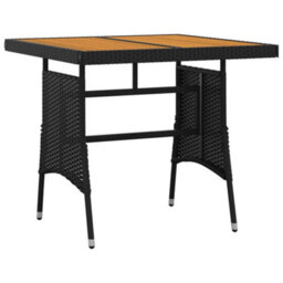 Walplus 3 Piece Outdoor Dining Set Poly Rattan Black - thumbnail 6