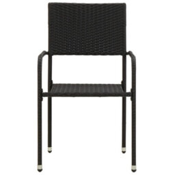 Walplus 3 Piece Outdoor Dining Set Poly Rattan Black - thumbnail 5