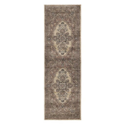 Melrose Traditional Medallion Brown Design Living Indoor Area Runner Rug 068/235Cm - thumbnail 4