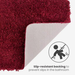 Allure Bath Fashions Shaggy Microfibre Bath Mat Non-Slip 40 X 60Cm - Burgundy - thumbnail 7