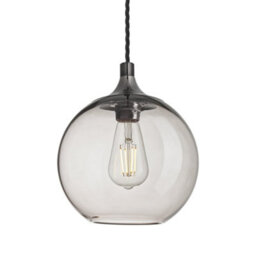 Industville Chelsea Glass Globe Pendant - 7 Inch, Mocha Glass Globe - 7 Inch, Shiny Black Nickel Pendant Holder - thumbnail 1