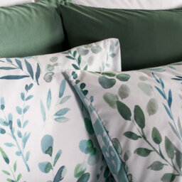Ohs Watercolour Floral Reversible Bedding Set Duvet Cover With Pillowcase - Green - thumbnail 4