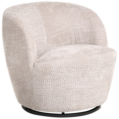 Beliani Swivel Armchair Kuolpa Chenille Beige - image 1