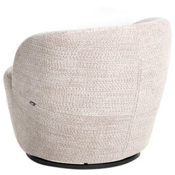 Beliani Swivel Armchair Kuolpa Chenille Beige - thumbnail 5