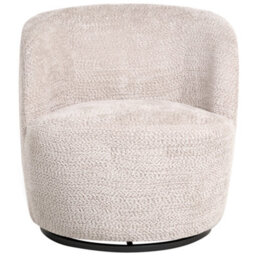 Beliani Swivel Armchair Kuolpa Chenille Beige - thumbnail 4