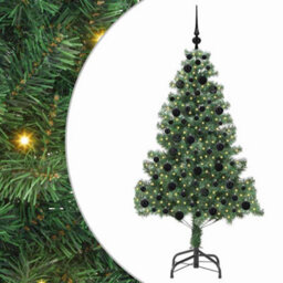 Vidaxl Christmas Tree With 300 Leds With Stand Green 180 Cm Pvc - thumbnail 2
