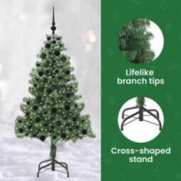 Vidaxl Christmas Tree With 300 Leds With Stand Green 180 Cm Pvc - thumbnail 8