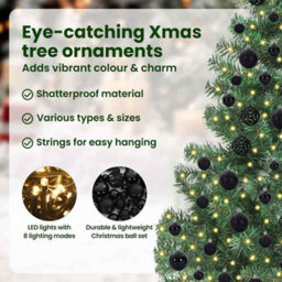 Vidaxl Christmas Tree With 300 Leds With Stand Green 180 Cm Pvc - thumbnail 9