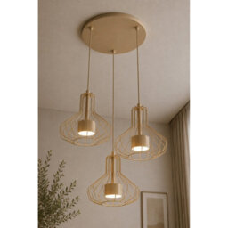 Luminosa Lighting Luminosa Axia Cluster Pendant Ceiling Light Beige 3X Gx53 - thumbnail 3
