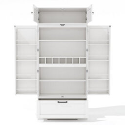 Btm 80X40X180Cm Kitchen Storage Cabinet, Adjustable Shelves, Wine Rack, For Kitchen/dining Room - thumbnail 9