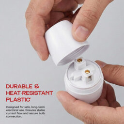 E27 Edison Screw Bulb Holder 6V White With Brass Terminals Heat Resistant For Led Lights Pack Of 2 - thumbnail 4