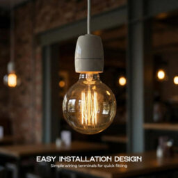 E27 Edison Screw Bulb Holder 6V White With Brass Terminals Heat Resistant For Led Lights Pack Of 2 - thumbnail 9