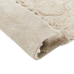 Beliani Cosy Nest Cotton Area Rug 80 X 150 Cm - Hand-Tufted Geometric Beige - thumbnail 6