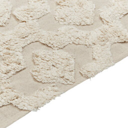 Beliani Cosy Nest Cotton Area Rug 80 X 150 Cm - Hand-Tufted Geometric Beige - thumbnail 7