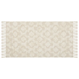 Beliani Cosy Nest Cotton Area Rug 80 X 150 Cm - Hand-Tufted Geometric Beige - thumbnail 3