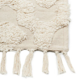 Beliani Cosy Nest Cotton Area Rug 80 X 150 Cm - Hand-Tufted Geometric Beige - thumbnail 5