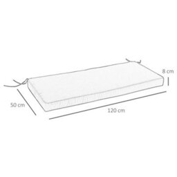 Outsunny Garden Bench Cushion 2 Seater Seat Pad Indoor& Outdoor Use Black - thumbnail 3