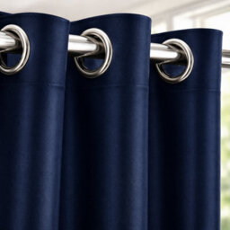 Nod Off Black Blackout Eyelet Curtains Ring Top Thermal Curtains Ready Made Pair 46X72 Inches - thumbnail 5