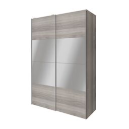 GoodHome Atomia Freestanding Grey Oak Effect Particle Board Mirrored Wardrobe (H)2250mm (W)1500mm (D)655mm - thumbnail 2