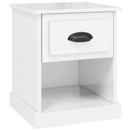 Berkfield Bedside Cabinet High Gloss White 39X39X47.5 Cm Engineered Wood - thumbnail 2