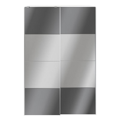GoodHome Atomia White & Anthracite Particle Board Mirrored Wardrobe (H)2250mm (W)1500mm (D)655mm - image 1