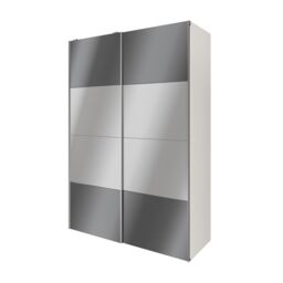 GoodHome Atomia White & Anthracite Particle Board Mirrored Wardrobe (H)2250mm (W)1500mm (D)655mm - thumbnail 2