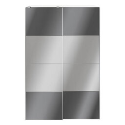 GoodHome Atomia White & Anthracite Particle Board Mirrored Wardrobe (H)2250mm (W)1500mm (D)655mm - thumbnail 1
