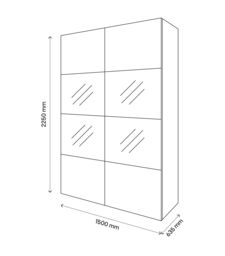 GoodHome Atomia White & Anthracite Particle Board Mirrored Wardrobe (H)2250mm (W)1500mm (D)655mm - thumbnail 4