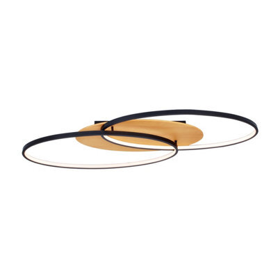Luminosa Lighting Luminosa Poraso Led Semi Flush Ceiling Light Black 3000K Warm White 2Xled - image 1