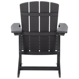 Beliani Verdant Living Garden Chair Dark Grey - Weather-Resistant Faux-Wood Outdoor Chair - thumbnail 5