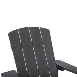 Beliani Verdant Living Garden Chair Dark Grey - Weather-Resistant Faux-Wood Outdoor Chair - thumbnail 6