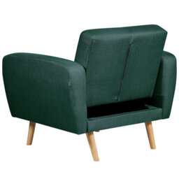 Wyld And Coco Everluxe Armchair Green Fabric With Rubberwood Legs Modern Minimalist - W89 X D85 X H82Cm - thumbnail 6