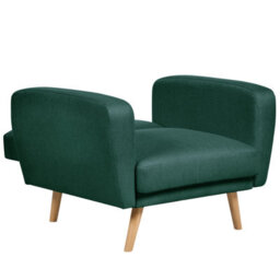 Wyld And Coco Everluxe Armchair Green Fabric With Rubberwood Legs Modern Minimalist - W89 X D85 X H82Cm - thumbnail 5
