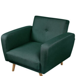 Wyld And Coco Everluxe Armchair Green Fabric With Rubberwood Legs Modern Minimalist - W89 X D85 X H82Cm - thumbnail 7