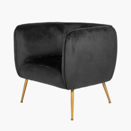 Pacific Lifestyle Lucca Black Velvet And Metal Modern Occasional Armchair - thumbnail 4