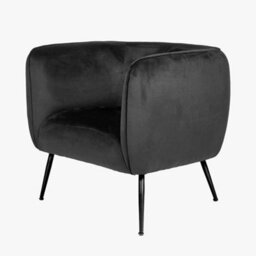 Pacific Lifestyle Lucca Black Velvet And Metal Modern Occasional Armchair - thumbnail 5