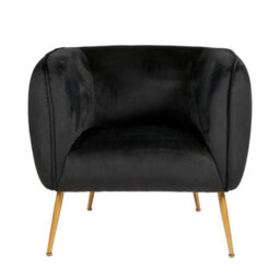 Pacific Lifestyle Lucca Black Velvet And Metal Modern Occasional Armchair - thumbnail 2