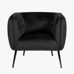 Pacific Lifestyle Lucca Black Velvet And Metal Modern Occasional Armchair - thumbnail 3