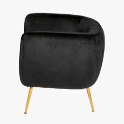 Pacific Lifestyle Lucca Black Velvet And Metal Modern Occasional Armchair - thumbnail 6