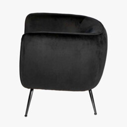 Pacific Lifestyle Lucca Black Velvet And Metal Modern Occasional Armchair - thumbnail 7