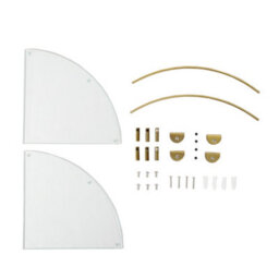 Living And Home 2 Pcs Golden Glass Corner Shelf For Shower Bathroom Wall Mounted 6mm Tempered Glass - thumbnail 6