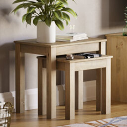 Lassic Vida Designs Panama Nest Of Tables Set Of 2 Solid Pine Coffee Side End Table - thumbnail 1