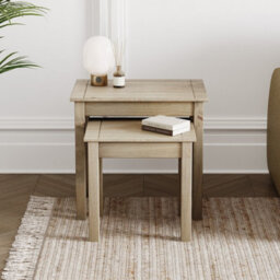 Lassic Vida Designs Panama Nest Of Tables Set Of 2 Solid Pine Coffee Side End Table - thumbnail 2