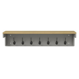 Levede Coat Rack Wall Mounted Shelf 7 Double Hooks Storage Entryway Hallway - thumbnail 3
