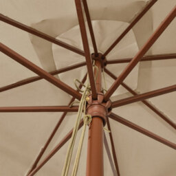Walplus Garden Parasol With Wooden Pole Taupe 300X300X273 Cm - thumbnail 5
