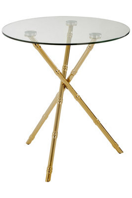 Orsina Versatile Knop Legs Side Table, Elegant Gold Finish Legs Of Bedside Table, Lightweight Small Lounge Table - image 1