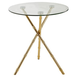 Orsina Versatile Knop Legs Side Table, Elegant Gold Finish Legs Of Bedside Table, Lightweight Small Lounge Table - thumbnail 2